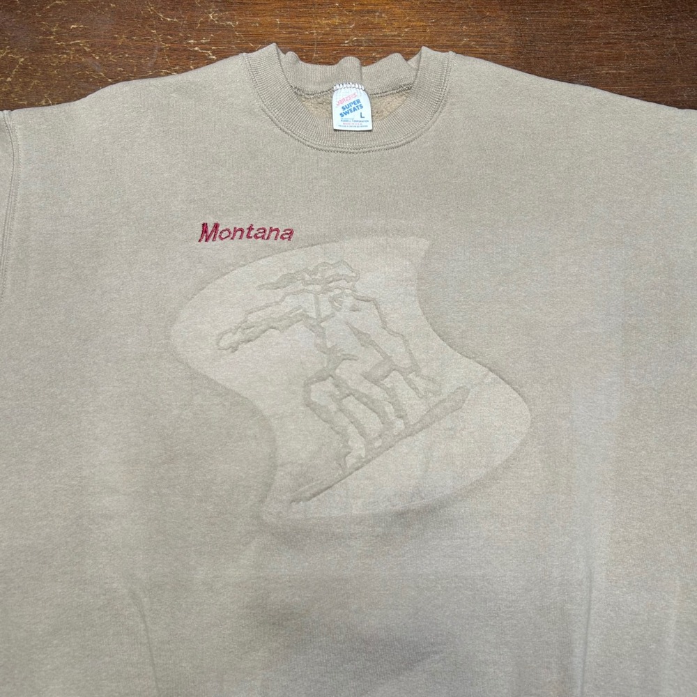 Vintage Montana Sweatshirt Mens L Snowboarder Graphic Crewneck Made in USA